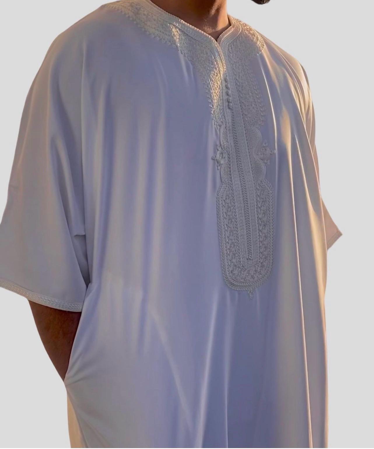 White Royal Moroccan Thobe