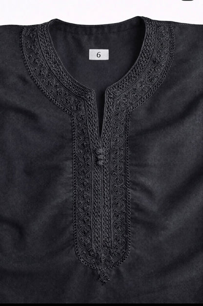 Kids Moroccan Thobe – Royal Black