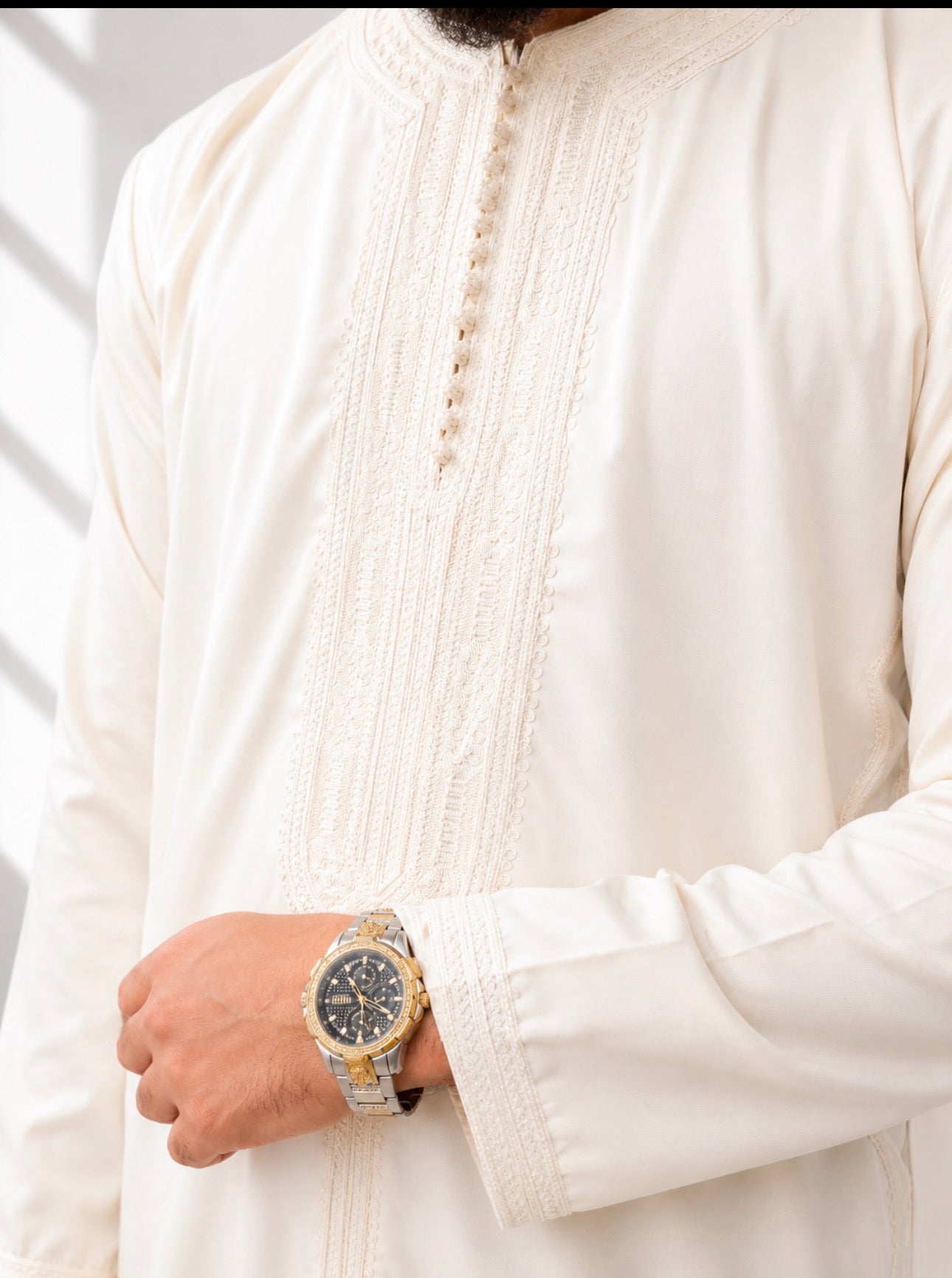 Cream Luxe Kaftan - Limited Edition Moroccan Thobe