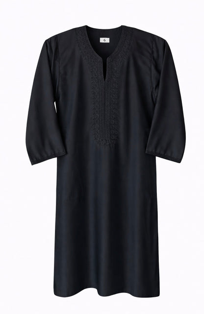 Kids Moroccan Thobe – Royal Black