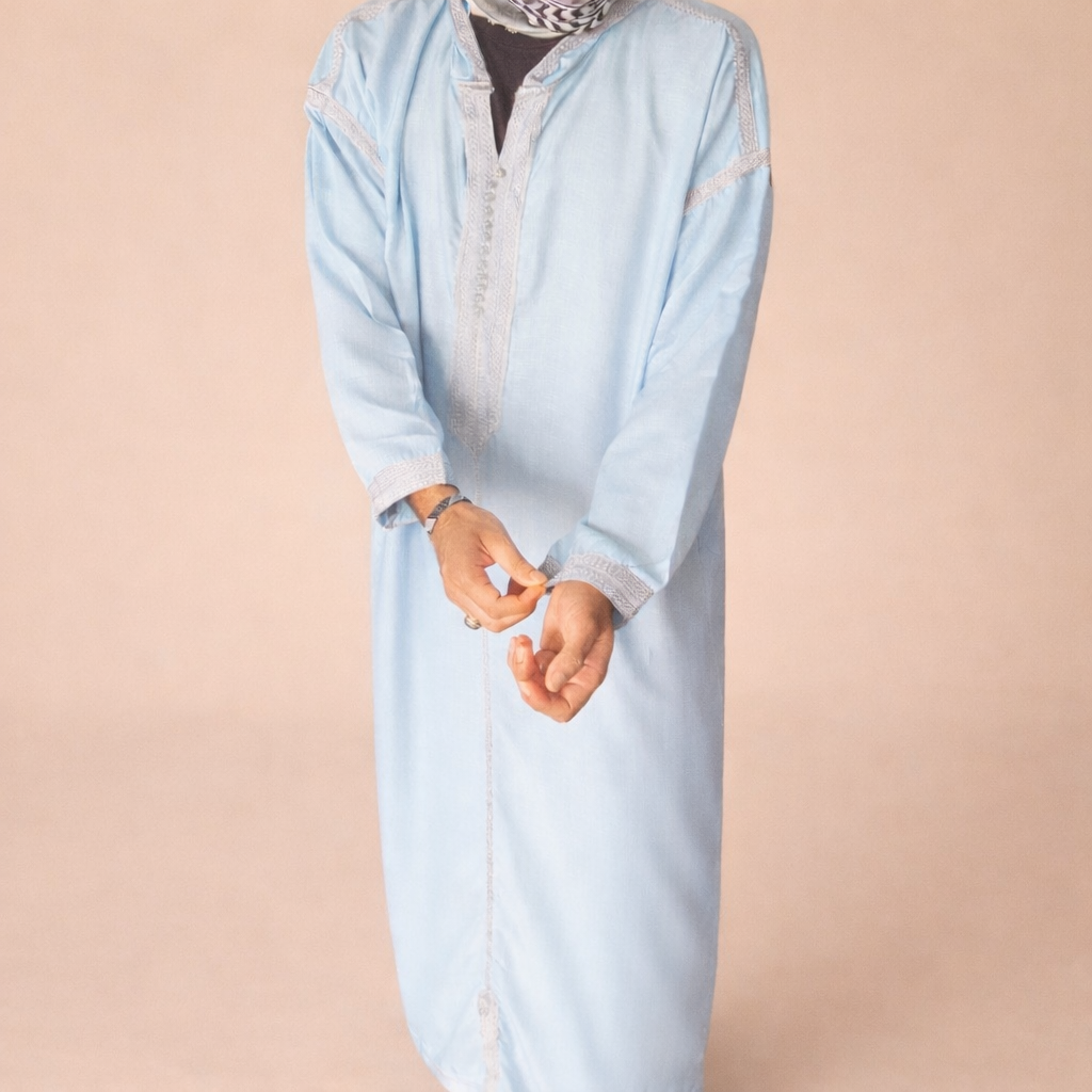 Light Blue Moroccan Djellaba