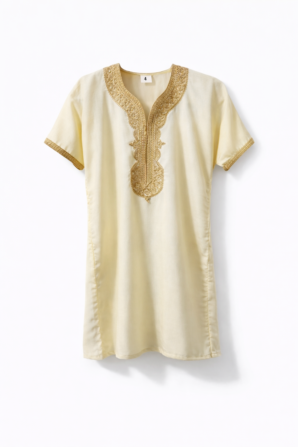 Kids Moroccan Gandoura - Cream and Gold