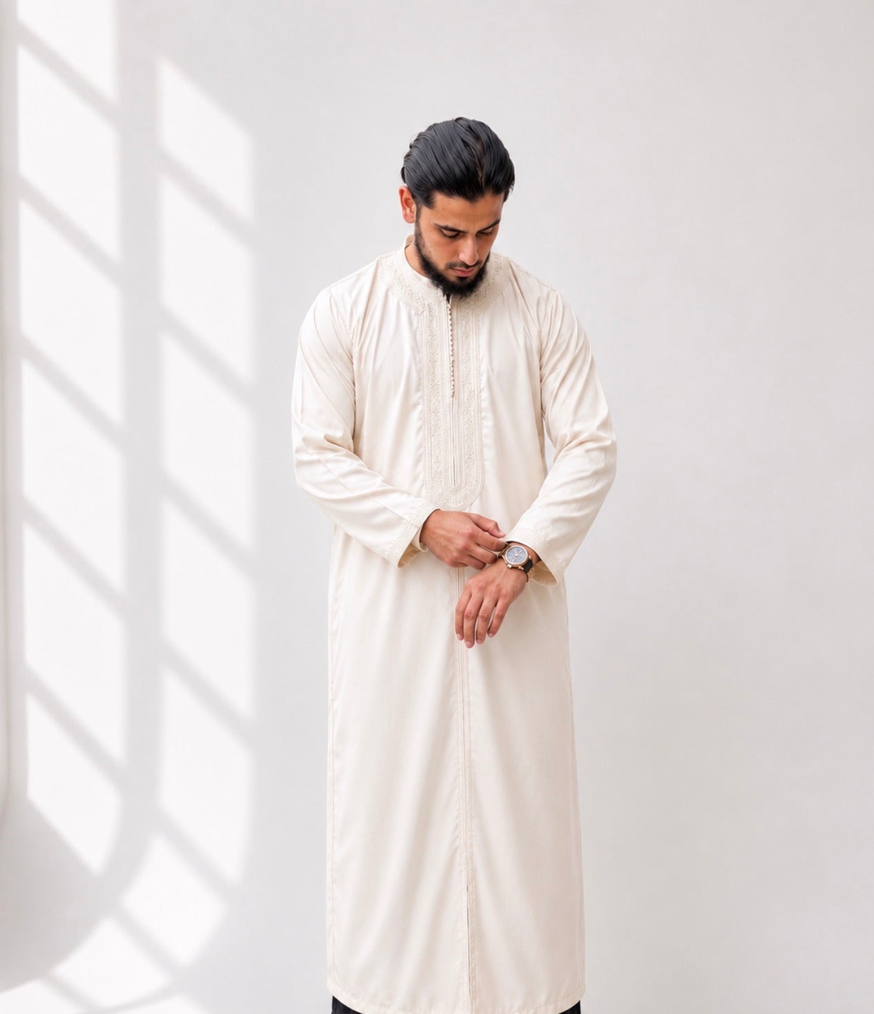 Cream Luxe Kaftan - Limited Edition Moroccan Thobe