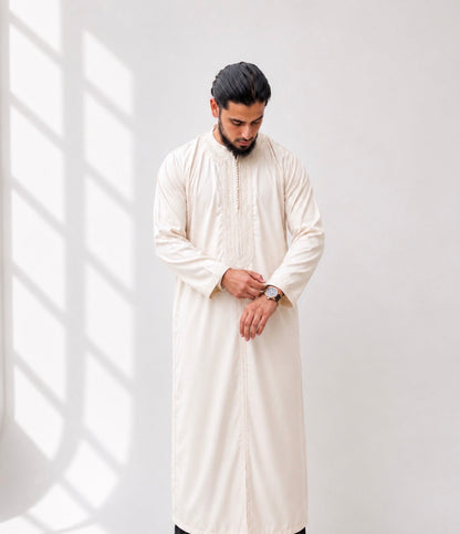 Cream Luxe Kaftan - Limited Edition Moroccan Thobe