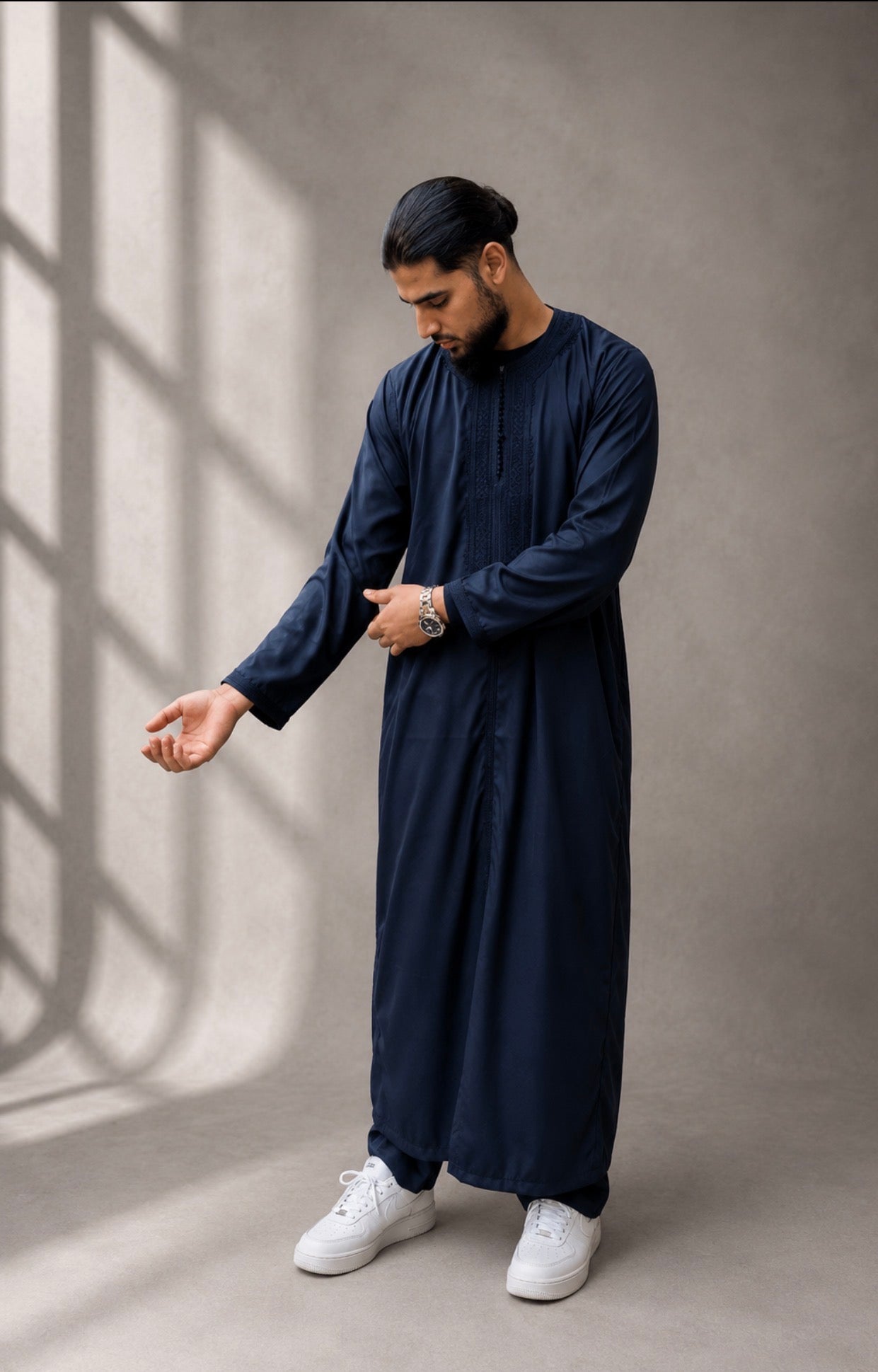 Midnight Navy Kaftan - Limited Edition Moroccan Thobe
