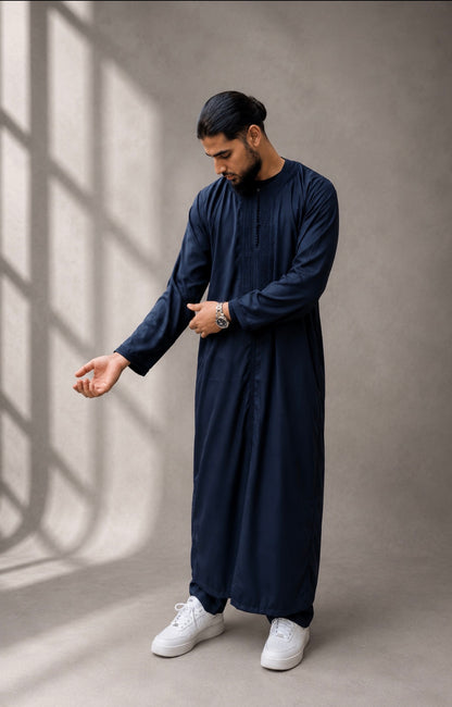 Midnight Navy Kaftan - Limited Edition Moroccan Thobe