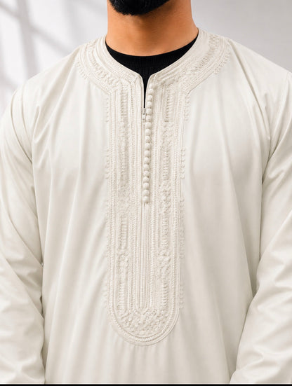 Cream Luxe Kaftan - Limited Edition Moroccan Thobe