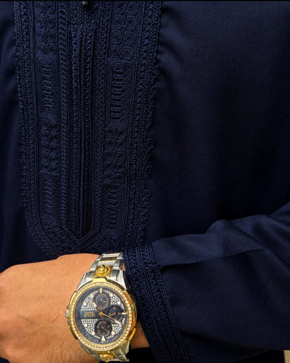 Midnight Navy Kaftan - Limited Edition Moroccan Thobe