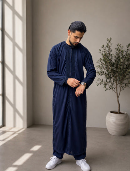 Midnight Navy Kaftan - Limited Edition Moroccan Thobe